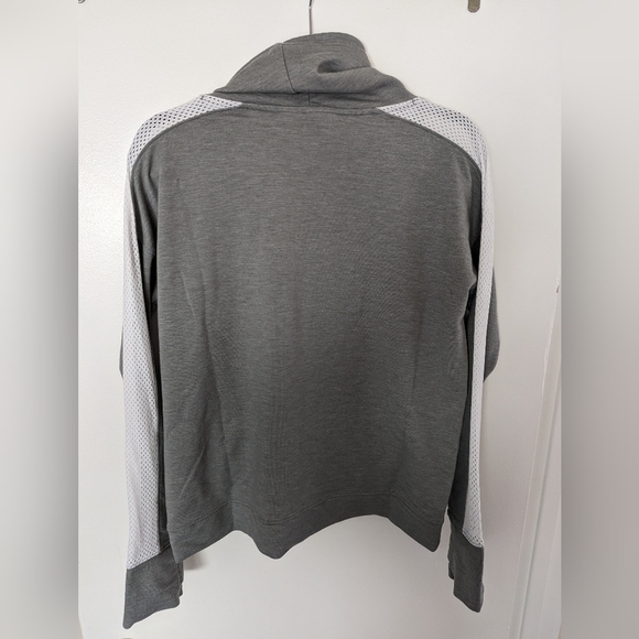 Under Armour. Grey pullover with mesh embellishment on sleeves. EUC. - Picture 3 of 3